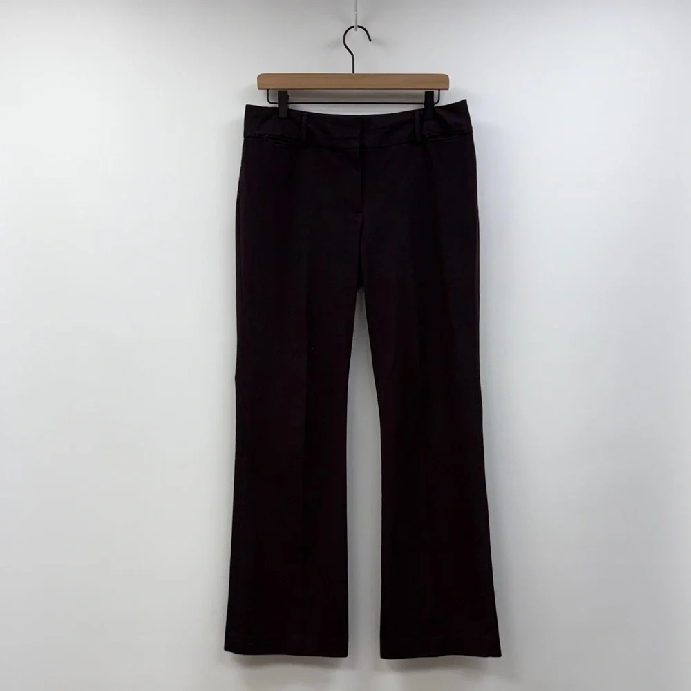 Ann Taylor LOFT Julie Mid-Rise Bootcut Trouser Pant Career Stretch Plum 6 - Picture 2 of 8